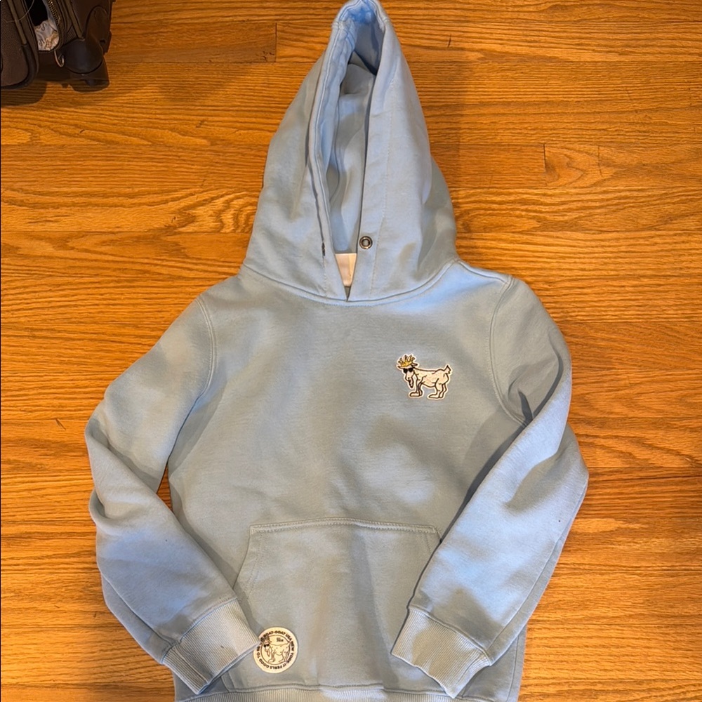 Kids Blue Hoodie with Embroidered Design